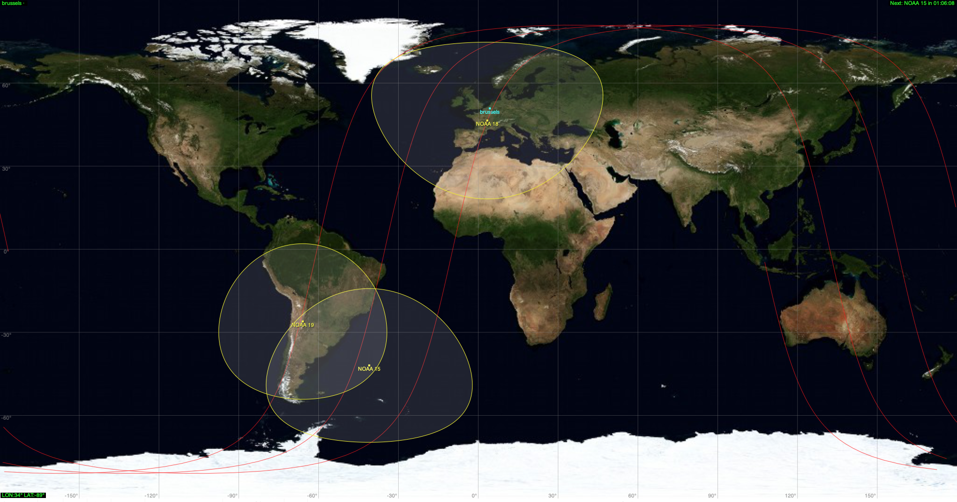 ground track of NOAA-18